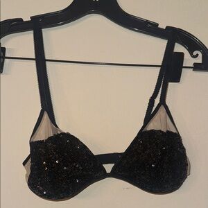 Victoria's Secret Black Sparkle Bra Intimates